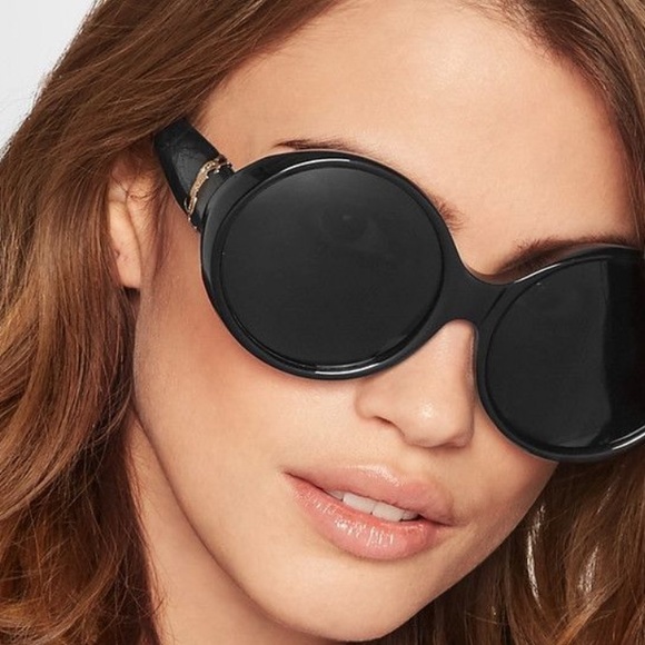 Yves Saint Laurent Accessories - 💎Authentic!!NEW!!!! YSL Saint Laurent black round sunglasses with double logo💎